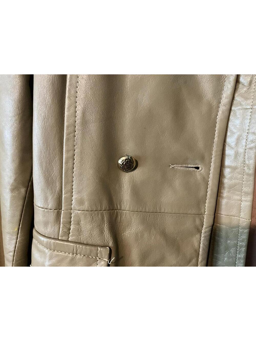 RARE Vintage Neiman Marcus Leather Double-Breasted Women’s Trench XS/S - Picture 5 of 7